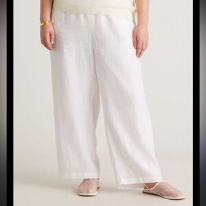Women's White Linen Pants